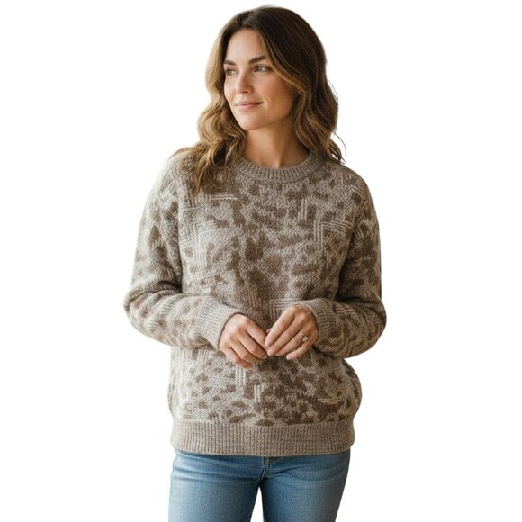 Sea New York Sweaters - Sea New York Leo Leopard Brown Gray Sweater - Size M